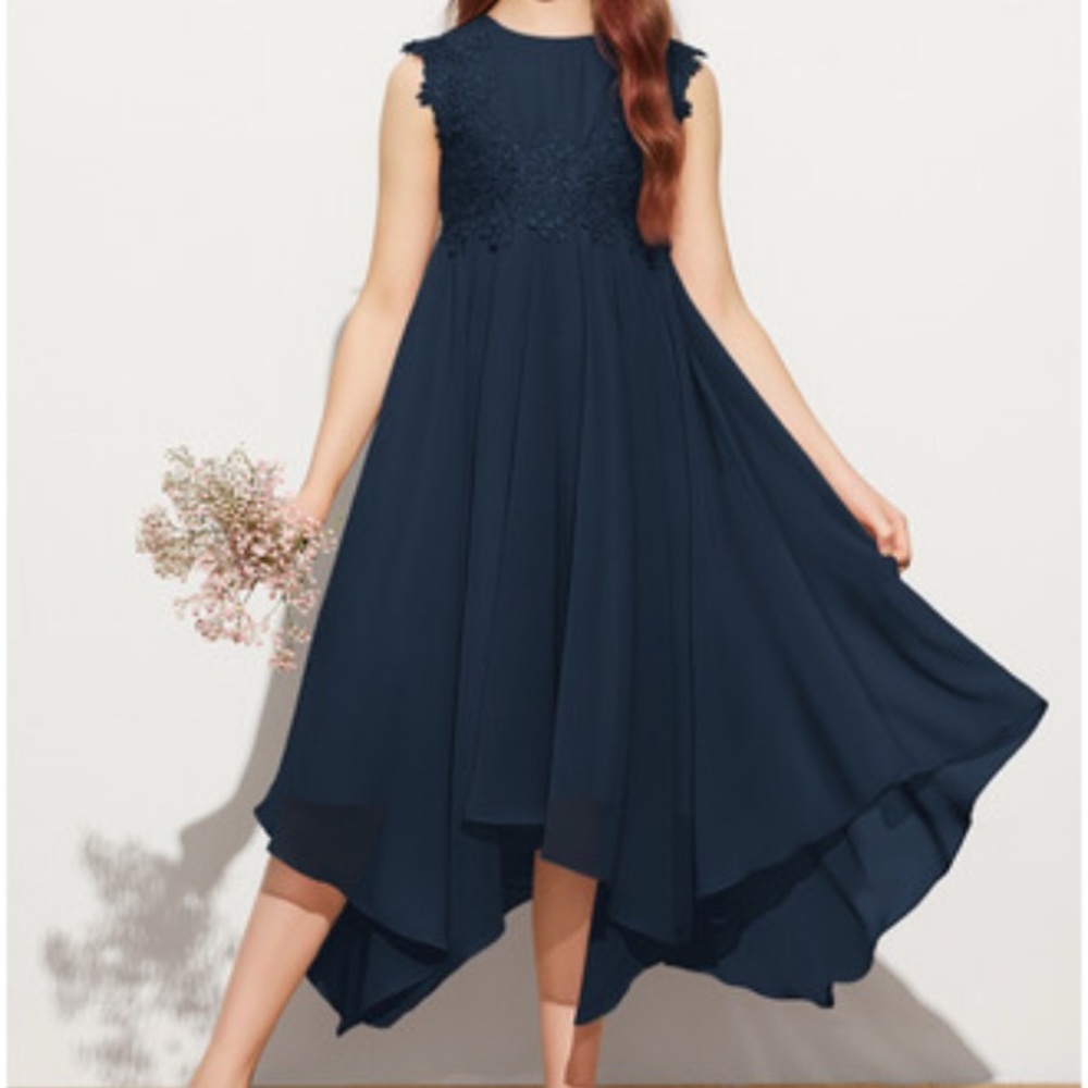 Junior Bridesmaid dress. Dark Navy.  Size 14